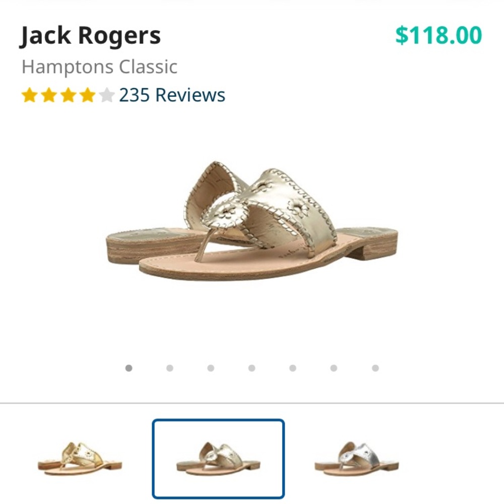 Jack Rogers Hamptons Classic Platinum Sandal